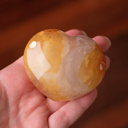 Orca Carnelian Heart | Yellow Carnelian Crystal Heart