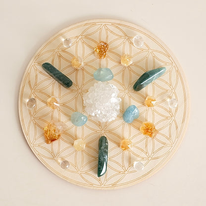 Crystal Grid Board | Sacred Geometry | Wood Gridding Board