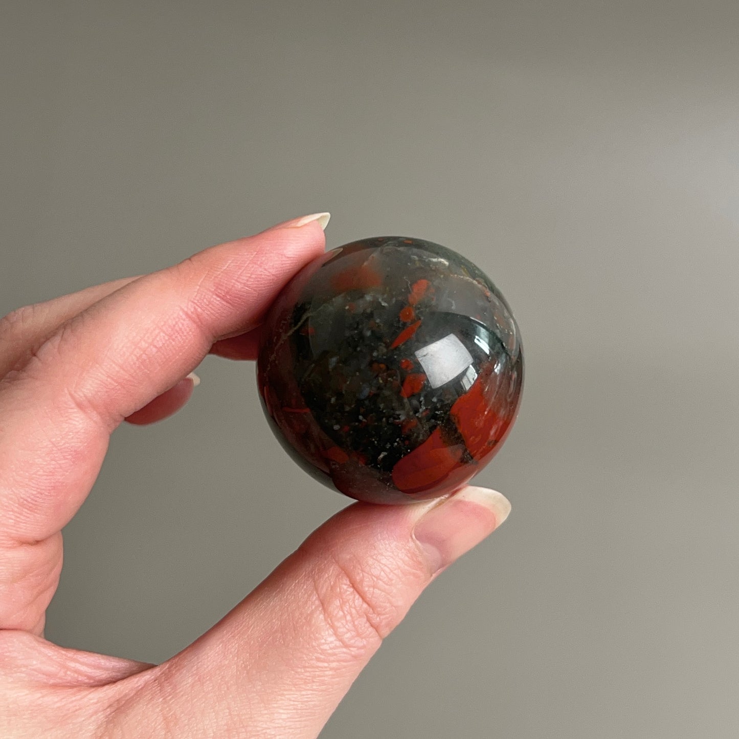 African Bloodstone Sphere | Seftonite Bloodstone Crystal Sphere