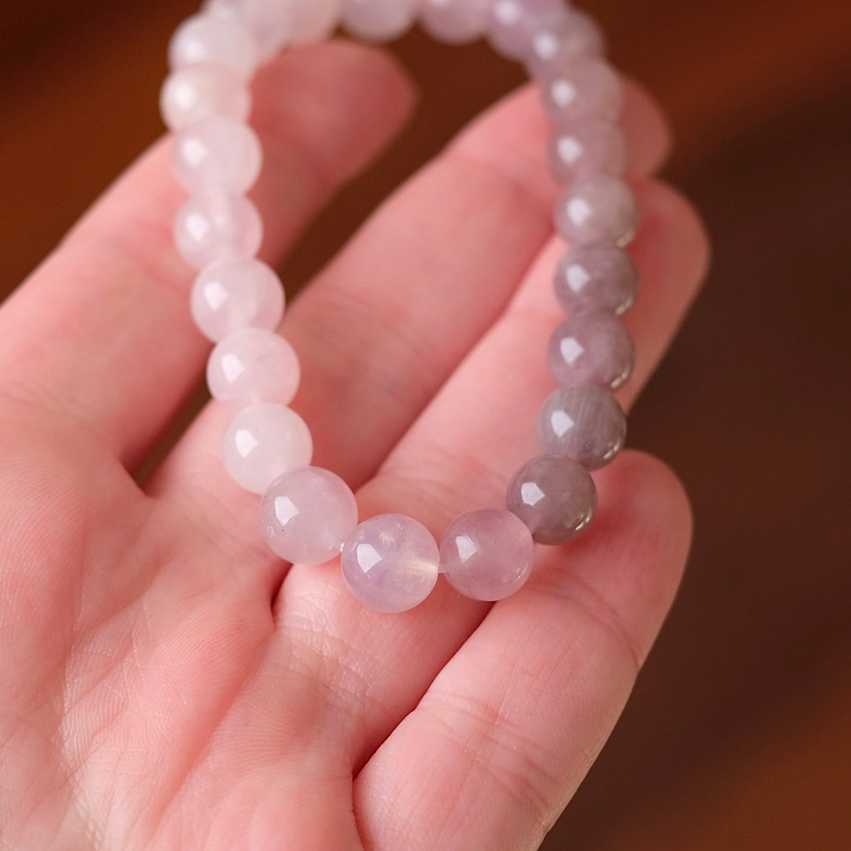 Ombre Rose Quartz Bracelet | Crystal Stretch Bracelet