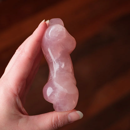 Rose Quartz Goddess Figure | Divine Feminine Crystal Carving