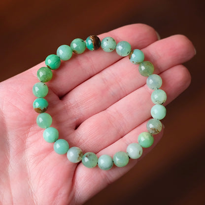 Chrysoprase Bracelet | Green Chrysoprase Crystal Stretch Bracelet
