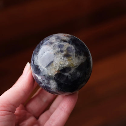 Blood Iolite Sphere | Sunstone Iolite Crystal Sphere