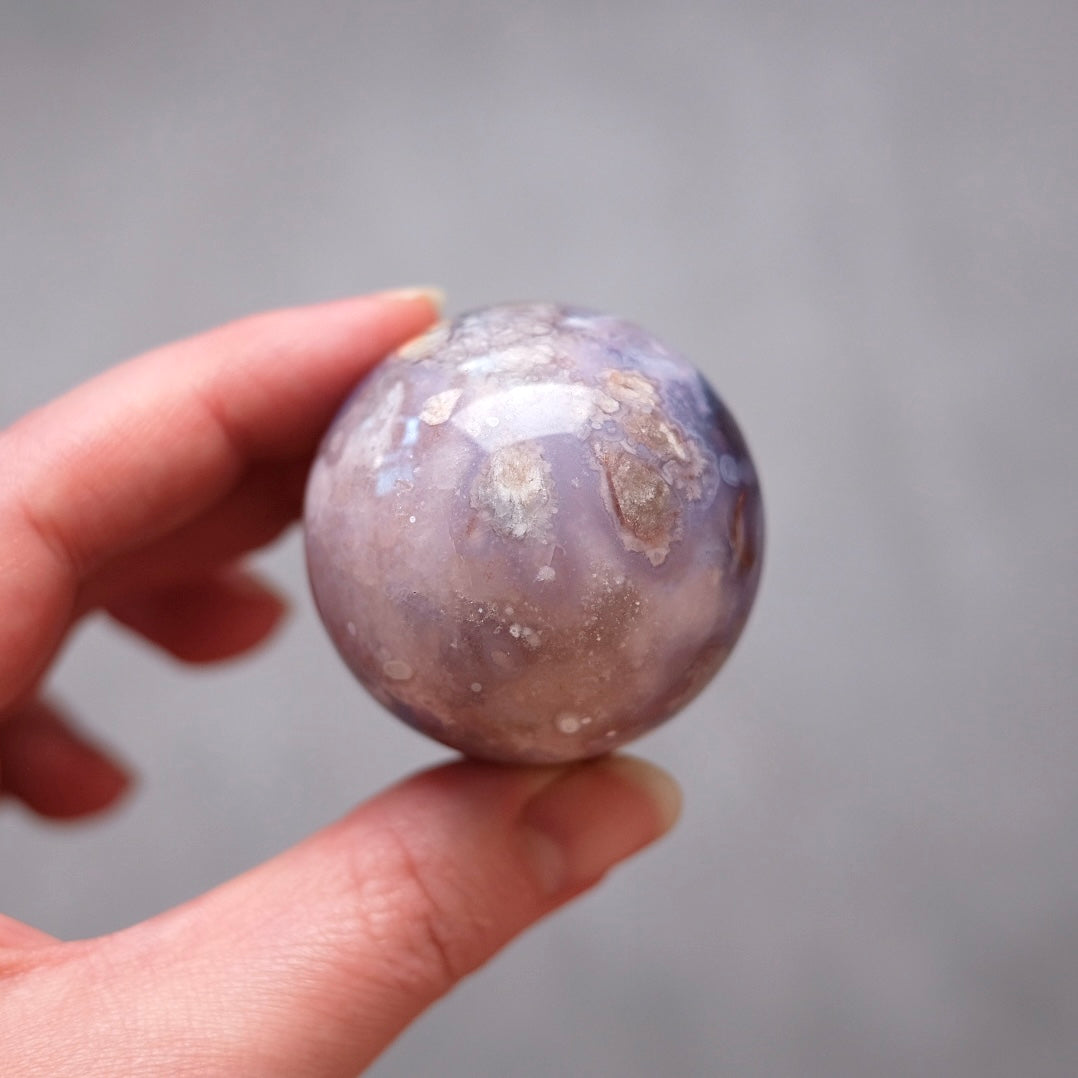 Flower Agate Sphere | Cherry Blossom Agate Crystal Sphere