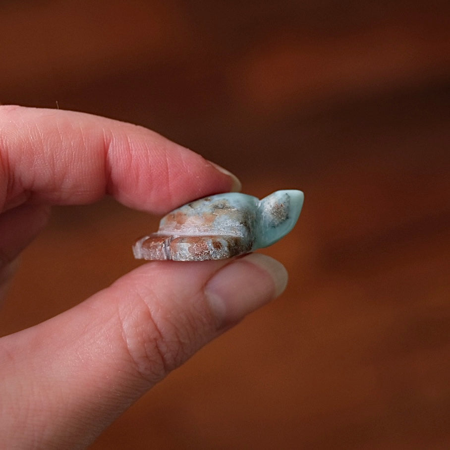 Larimar Turtle Carving | Crystal Animal | Crystal Turtle