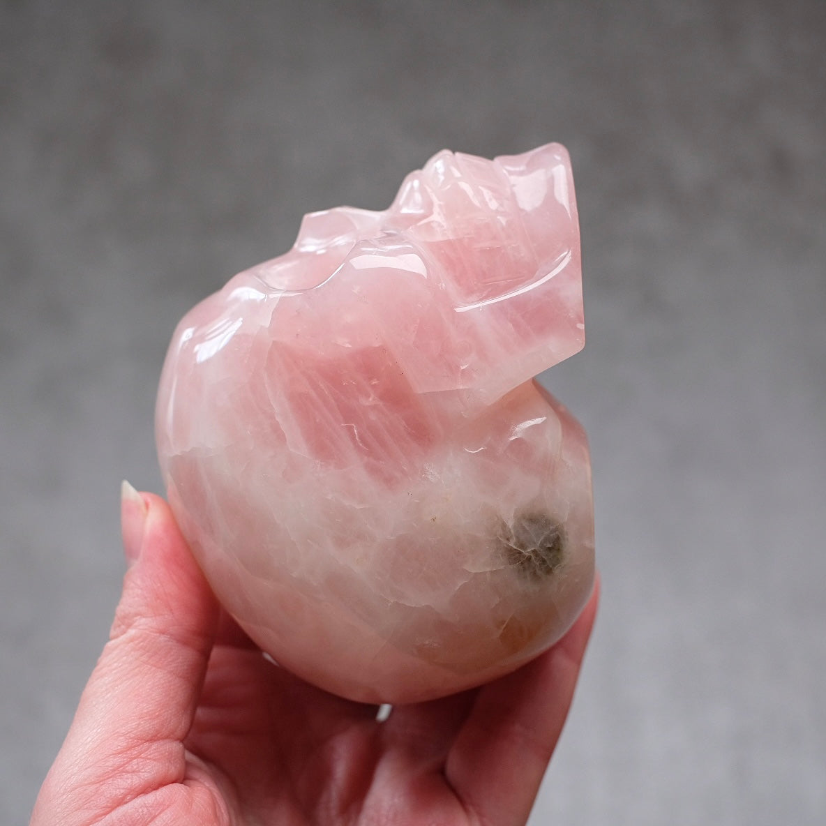 Rose Quartz Crystal Skull | Stone Skull Carving