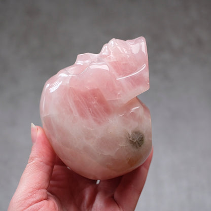 Rose Quartz Crystal Skull | Stone Skull Carving