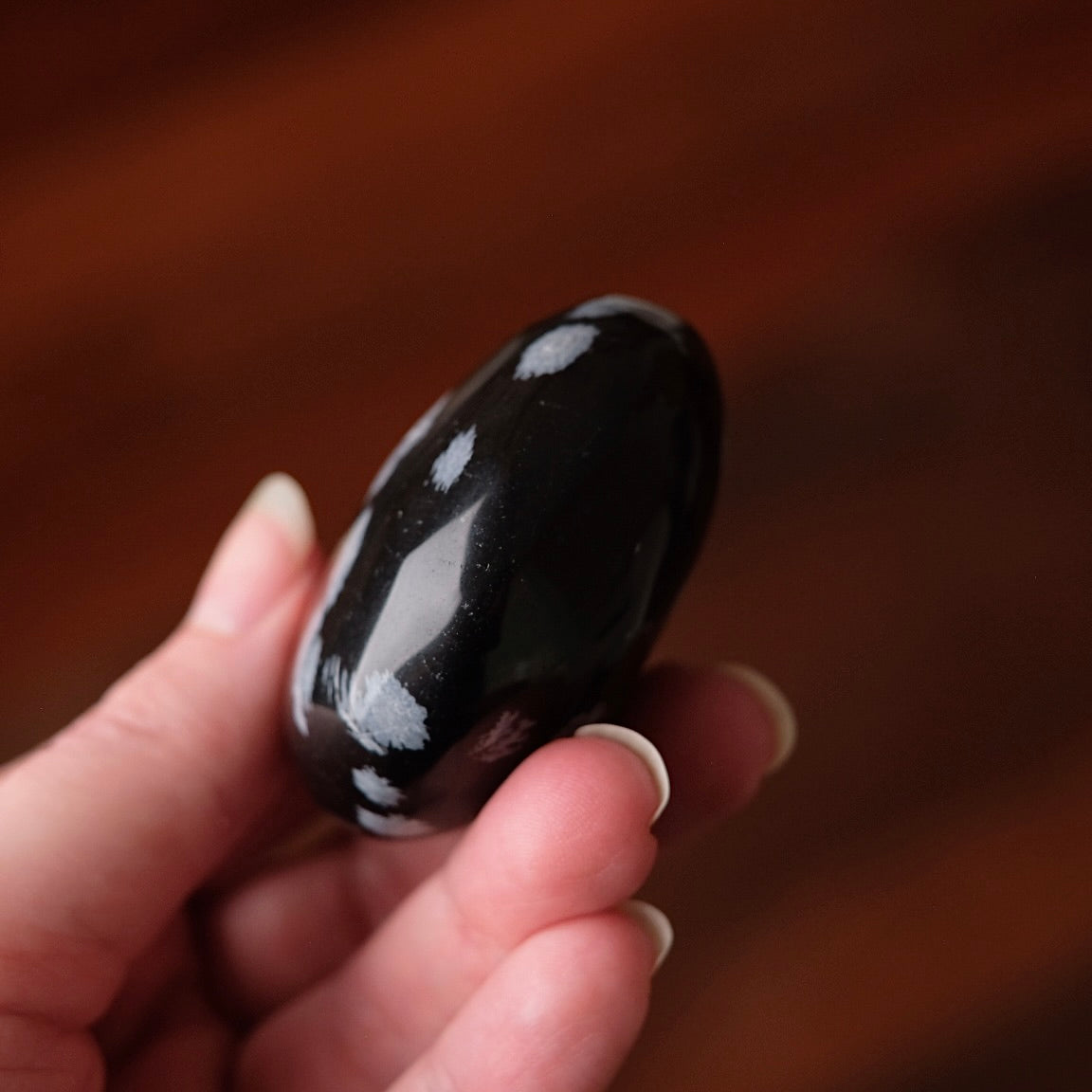 Snowflake Obsidian Palm | Obsidian Crystal Palmstone