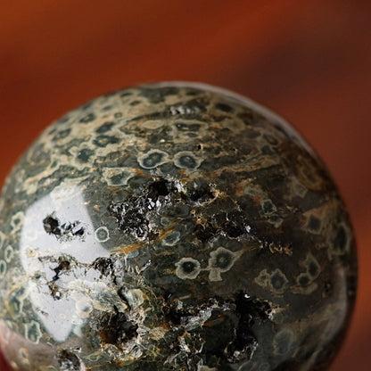Druzy Ocean Jasper Sphere | Green Ocean Jasper Crystal Sphere