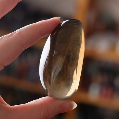 Rare Smokey Citrine Palm with Star Asterism | Crystal Palmstone