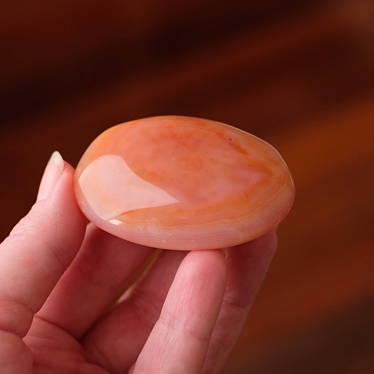 Pink Carnelian Palm | Carnelian Crystal Palm Stone