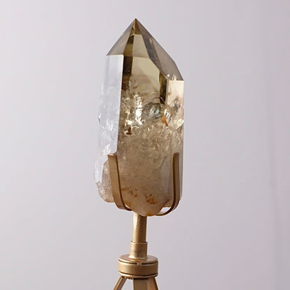 Phantom Smokey Citrine Point + Stand | Rainbow Citrine Crystal Point
