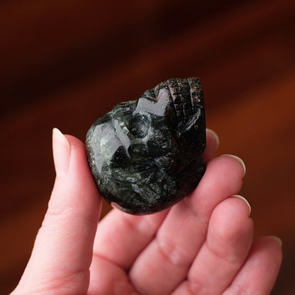 Seraphinite Crystal Skull | Rare Skull Carving