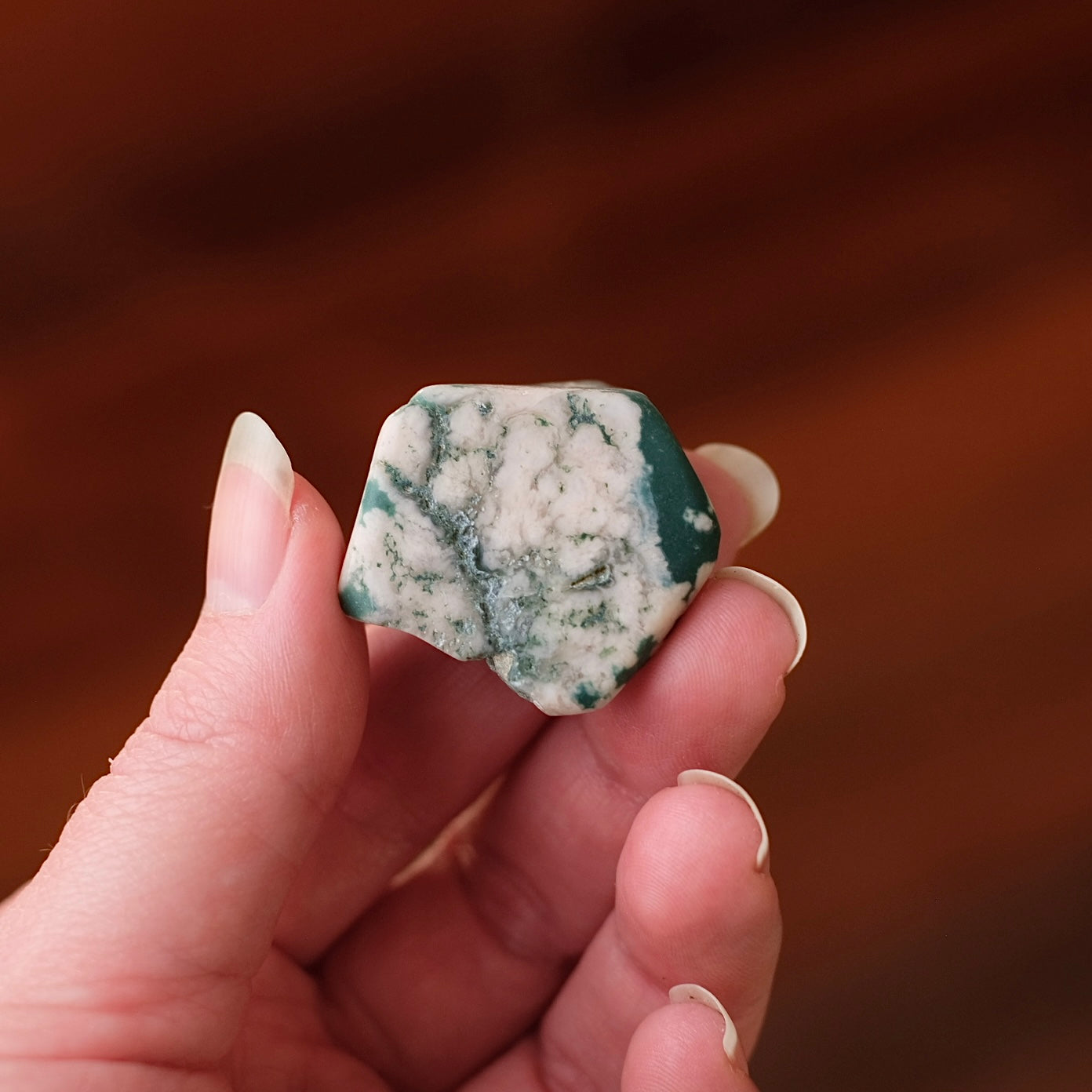 Rare Blue Flower Agate Crystal | Green Flower Agate Freeform