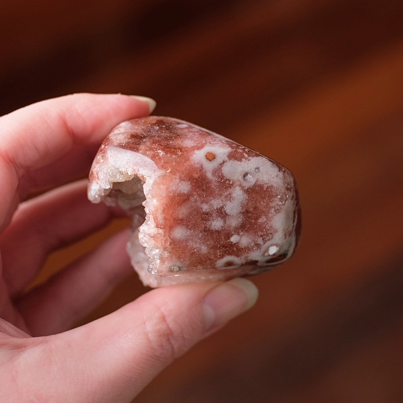 Raspberry Pink Amethyst Geode | Polished Pink Amethyst Crystal Specimen 6