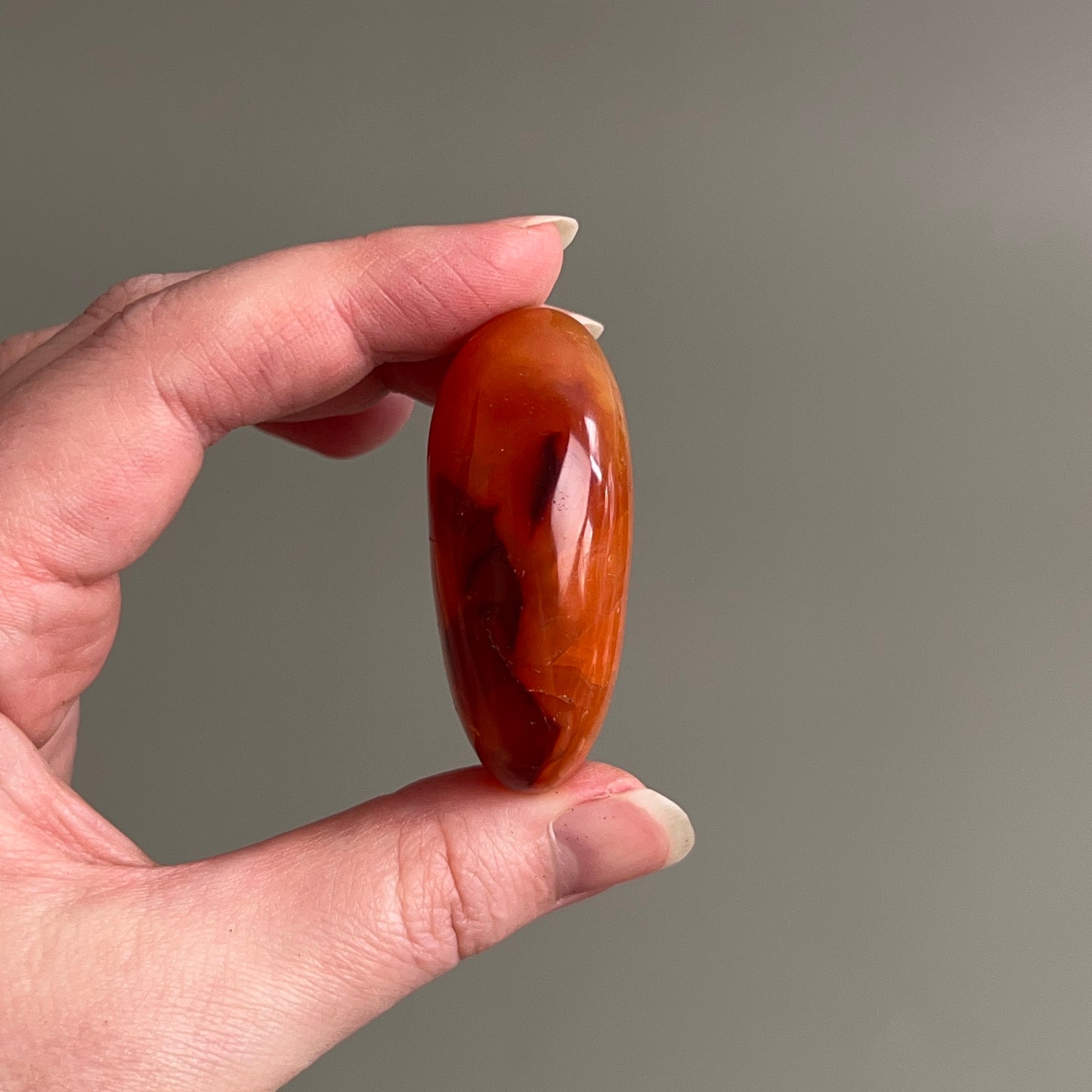 Carnelian Palm | Orange Carnelian Crystal Palm Stone