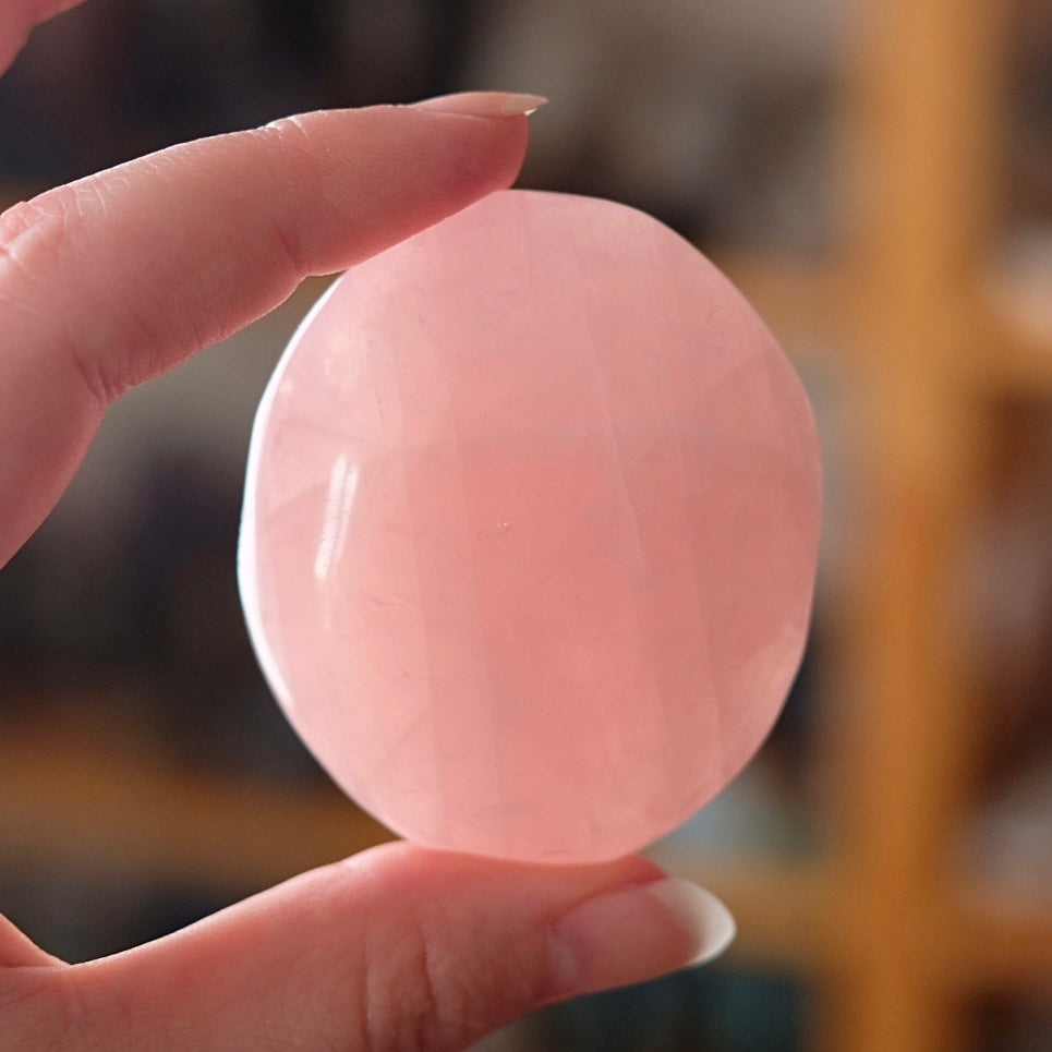 Rose Quartz Palm | Rose Quartz Crystal Palmstone