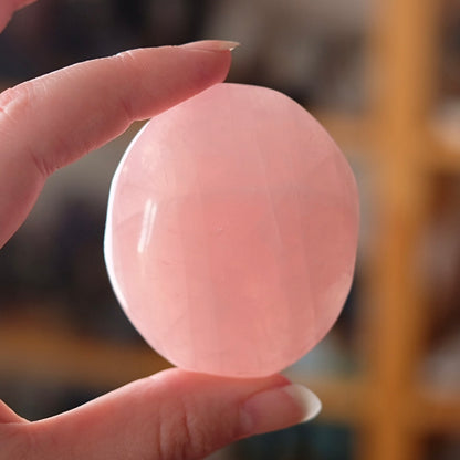 Rose Quartz Palm | Rose Quartz Crystal Palmstone