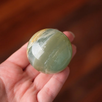 Lemurian Aquatine Calcite Sphere | Blue Onyx Crystal Sphere