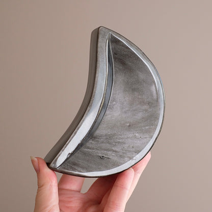 Silver Sheen Obsidian Moon Bowl | Crystal Dish