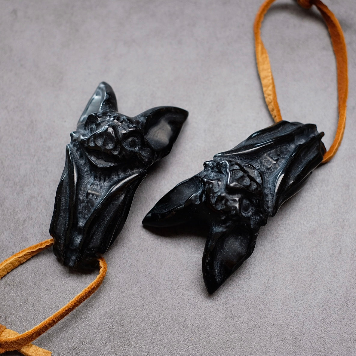 Black Obsidian Bat Crystal Carving | Halloween Crystal