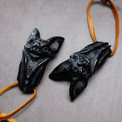Black Obsidian Bat Crystal Carving | Halloween Crystal
