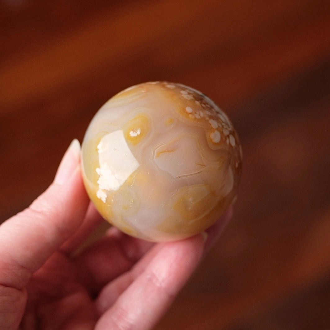 Flower Agate Sphere | Cherry Blossom Agate Crystal Sphere