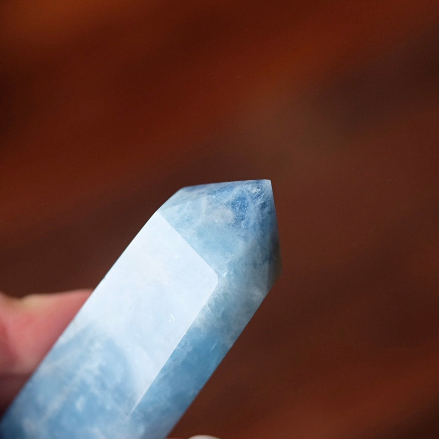 Shimmery Blue Aquamarine Point | Aquamarine Crystal Tower