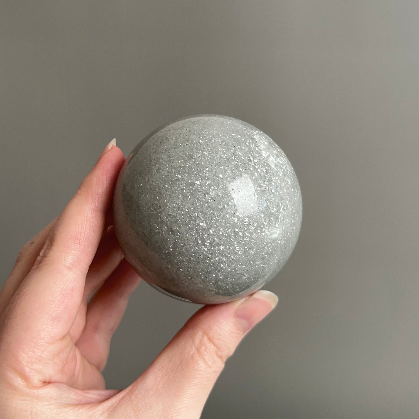 Silver Aventurine Sphere | Sage Mica Crystal Sphere