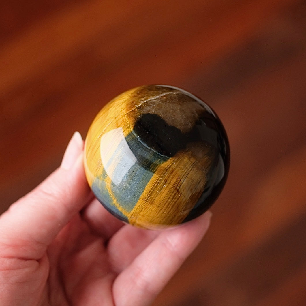 Blue Tiger Eye Sphere | Hawks Eye Crystal Sphere