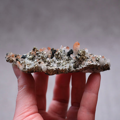 Red Quartz + Pyrite Cluster | Hematite Quartz Natural Crystal Cluster