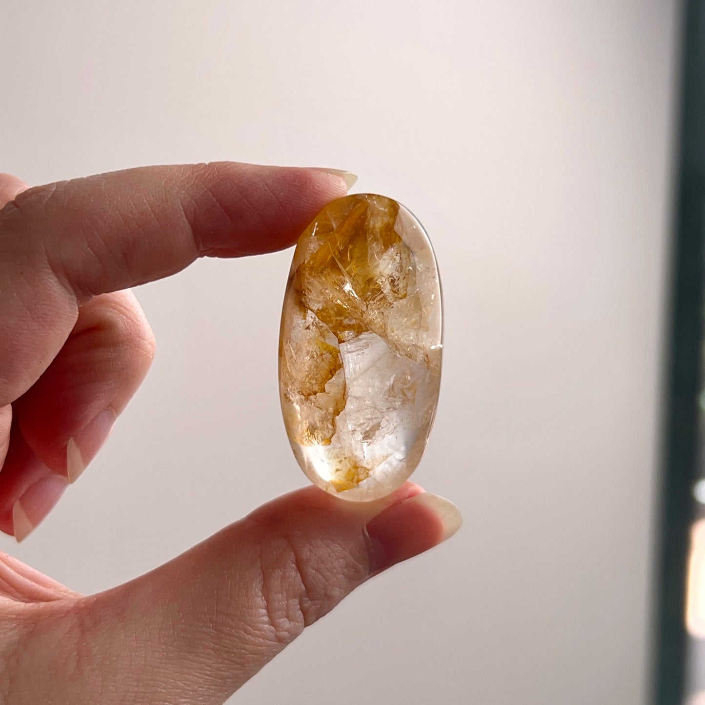 Golden Healer Quartz Palm | Golden Healer Crystal Palmstone