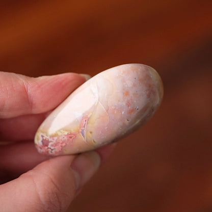 Pink Ocean Jasper Palm | OJ Crystal Pocket Stone