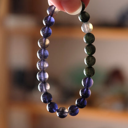 Gem Iolite & Seraphinite Crystal Bracelet | OOAK Crystal Bracelet