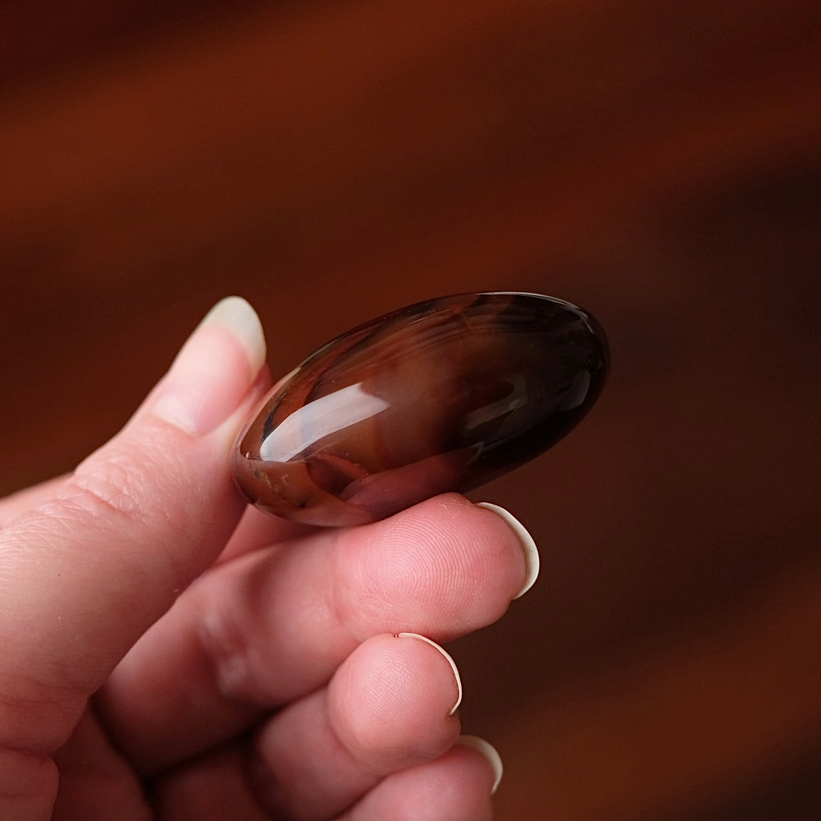 Carnelian Palm | Dark Carnelian Agate Crystal Palmstone