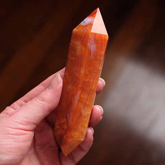 Carnelian DT Point | Double Terminated Crystal Point