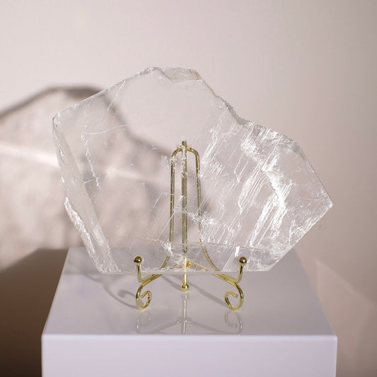 Clear Selenite Slab | True Selenite Crystal Slice