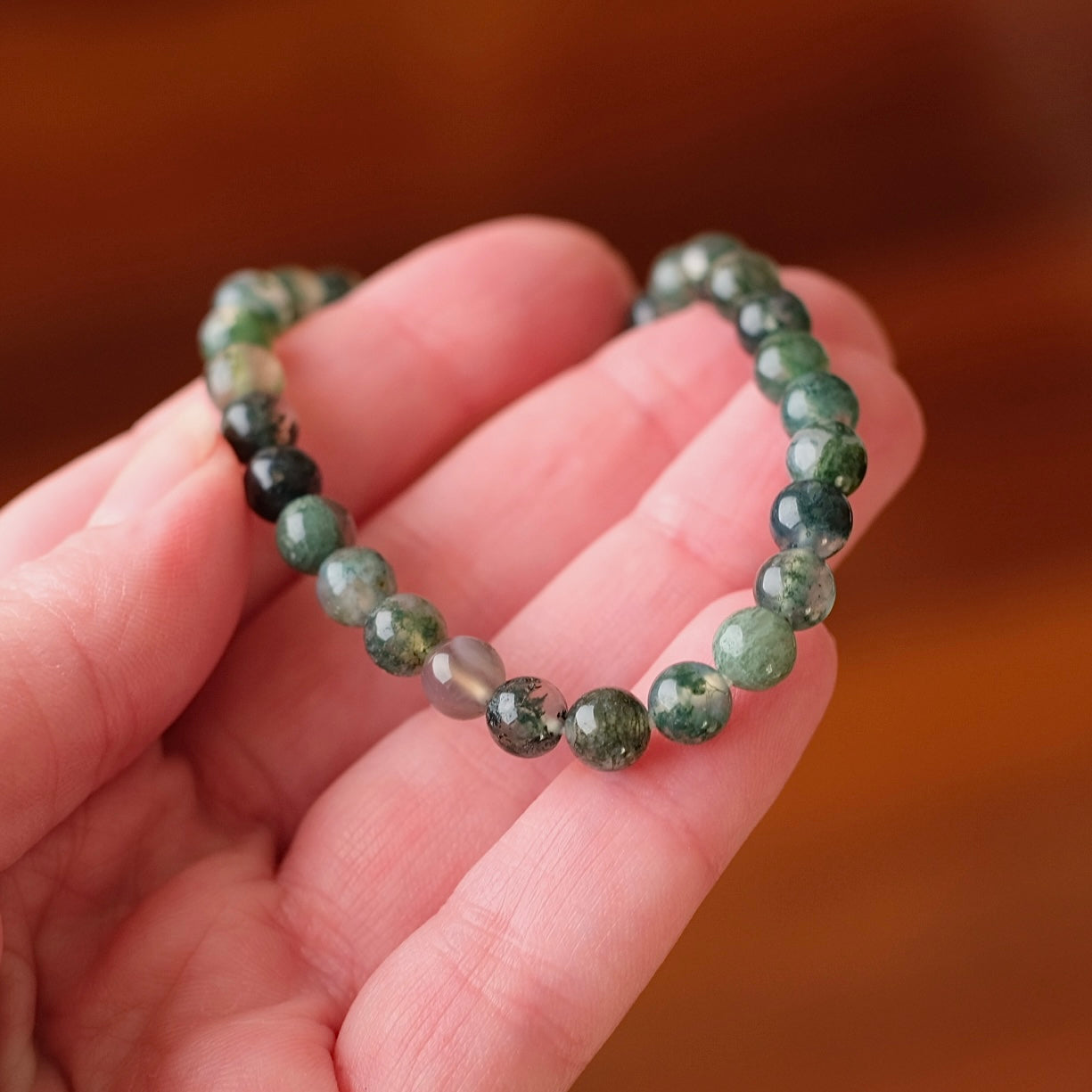 Moss Agate Bracelet | Agate Crystal Bracelet