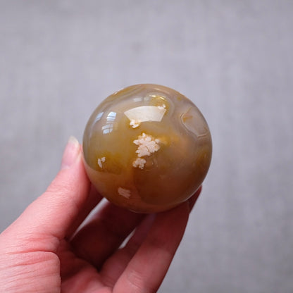 Flower Agate Sphere | Cherry Blossom Agate Crystal Sphere