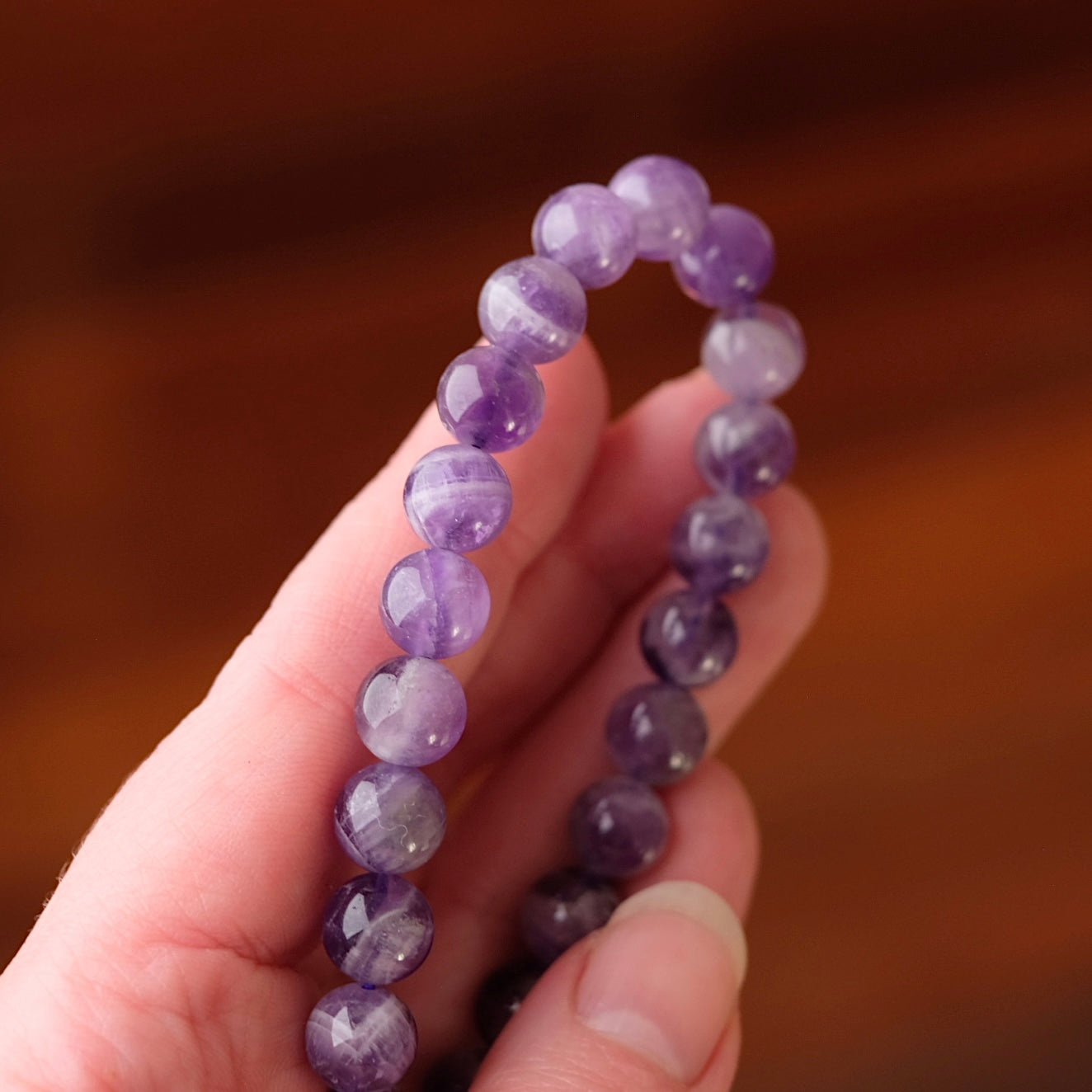 Dream Amethyst Bracelet | Chevron Amethyst Crystal Stretch Bracelet