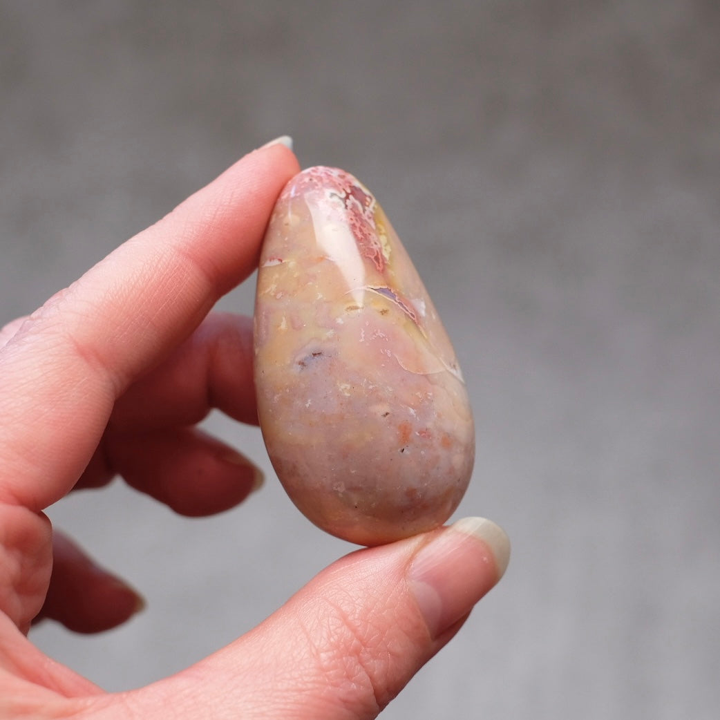Pink Ocean Jasper Palm | OJ Crystal Pocket Stone