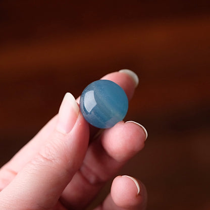 Lemurian Aquatine Calcite Sphere | Blue Onyx Crystal Sphere