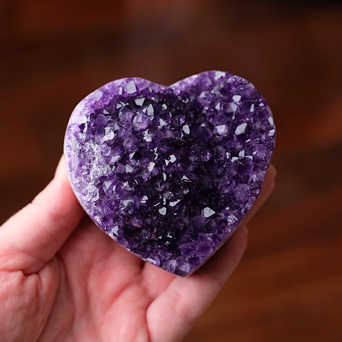 Amethyst Heart Cluster + Stand | Amethyst Crystal Geode Heart