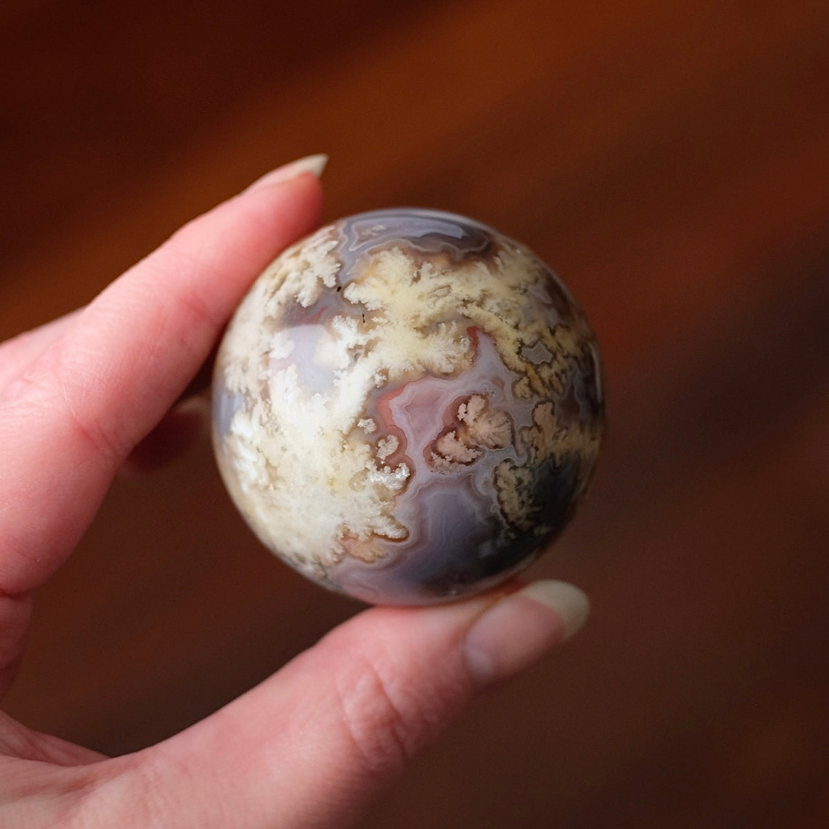 Swazi Agate Sphere | Mozambique Moss Agate Crystal Sphere