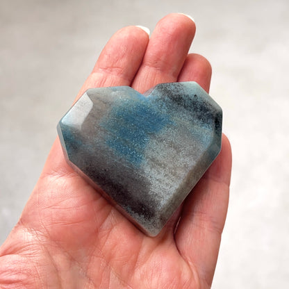Trolleite Heart | Blue Trolleite Faceted Crystal Heart