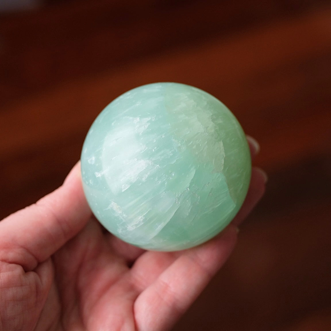 Pistachio Calcite Sphere | Green Calcite Crystal Sphere