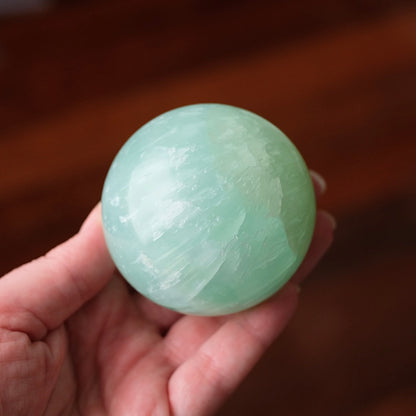 Pistachio Calcite Sphere | Green Calcite Crystal Sphere