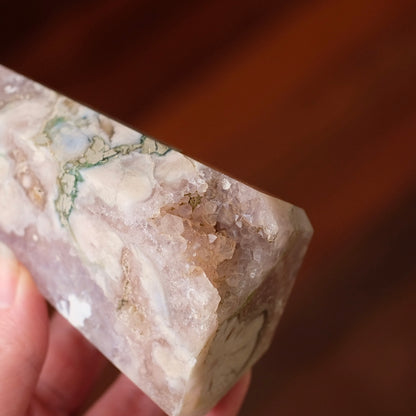 Flower Agate + Amethyst Tower | Amethyst Flower Agate Crystal Point