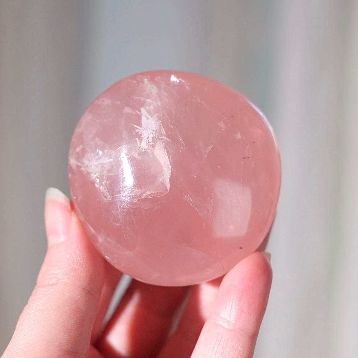 Gemmy Rose Quartz Palm | Rose Quartz Crystal Palmstone