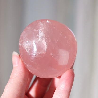 Gemmy Rose Quartz Palm | Rose Quartz Crystal Palmstone